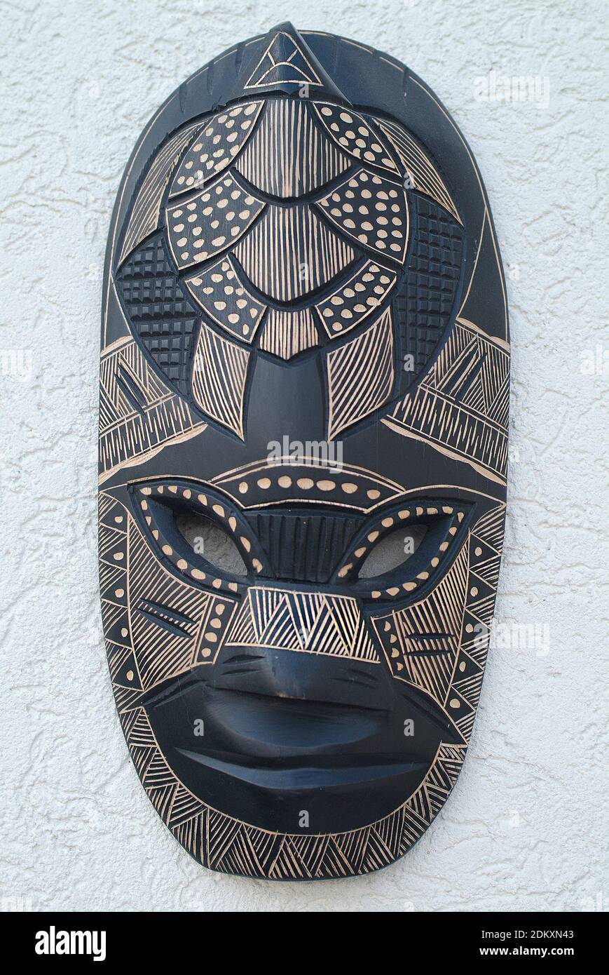 Fiji, traditional wooden mask from Melanesia Stock Photo