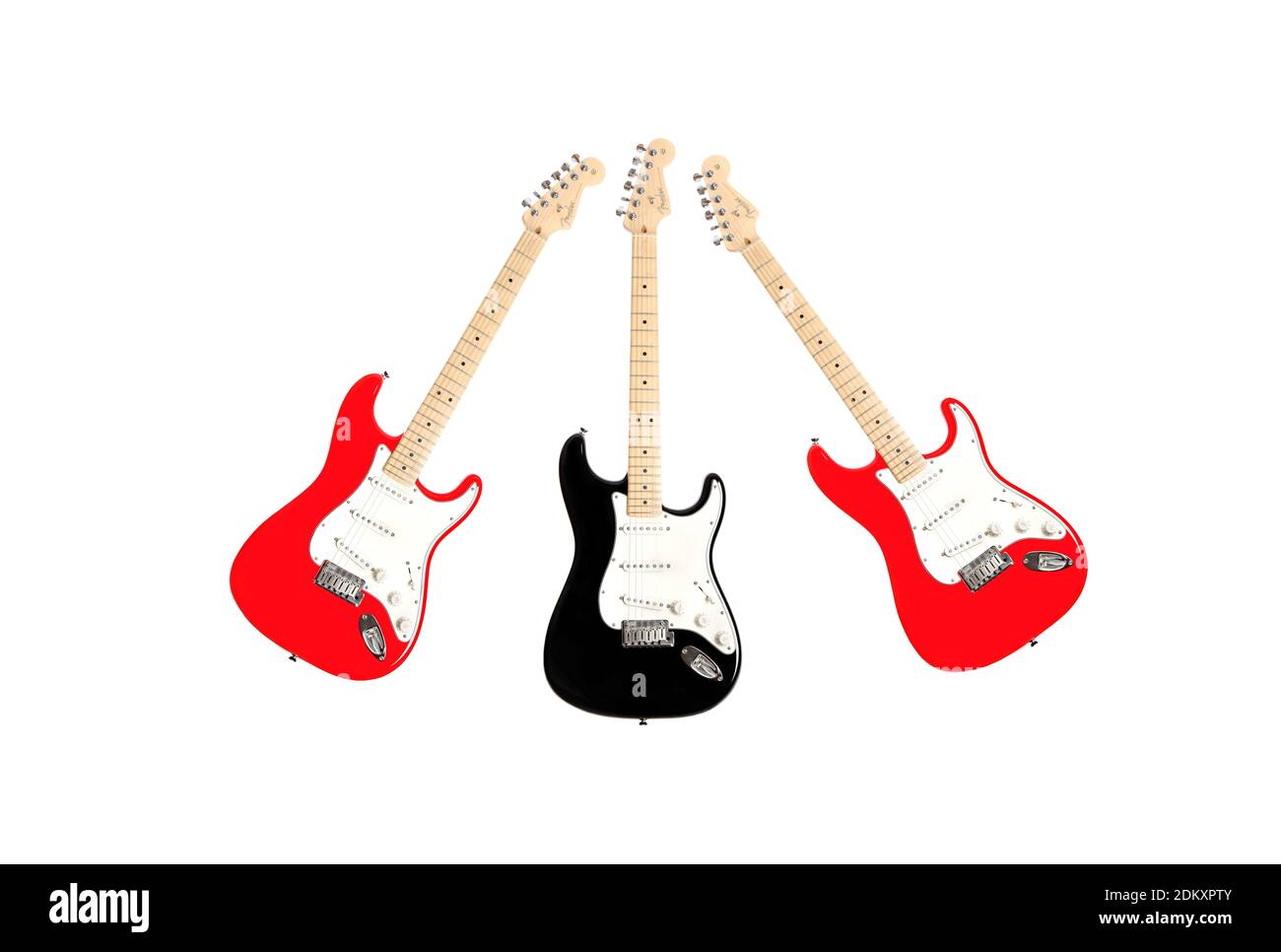 Strat - Fender Stratocaster electric guitars Stock Photo