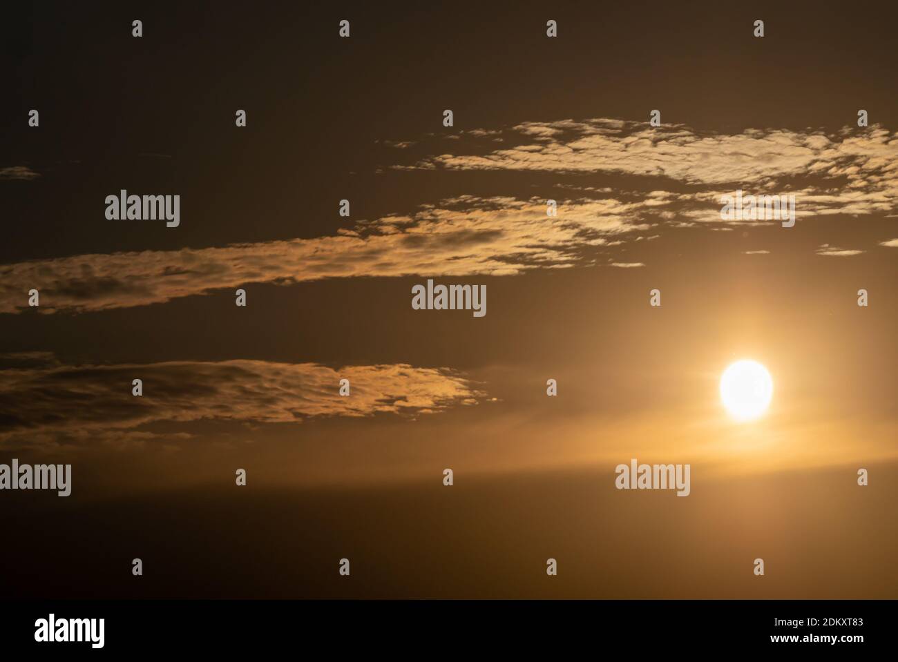panorama of a fiery sunrise - sunset in the sky Stock Photo - Alamy