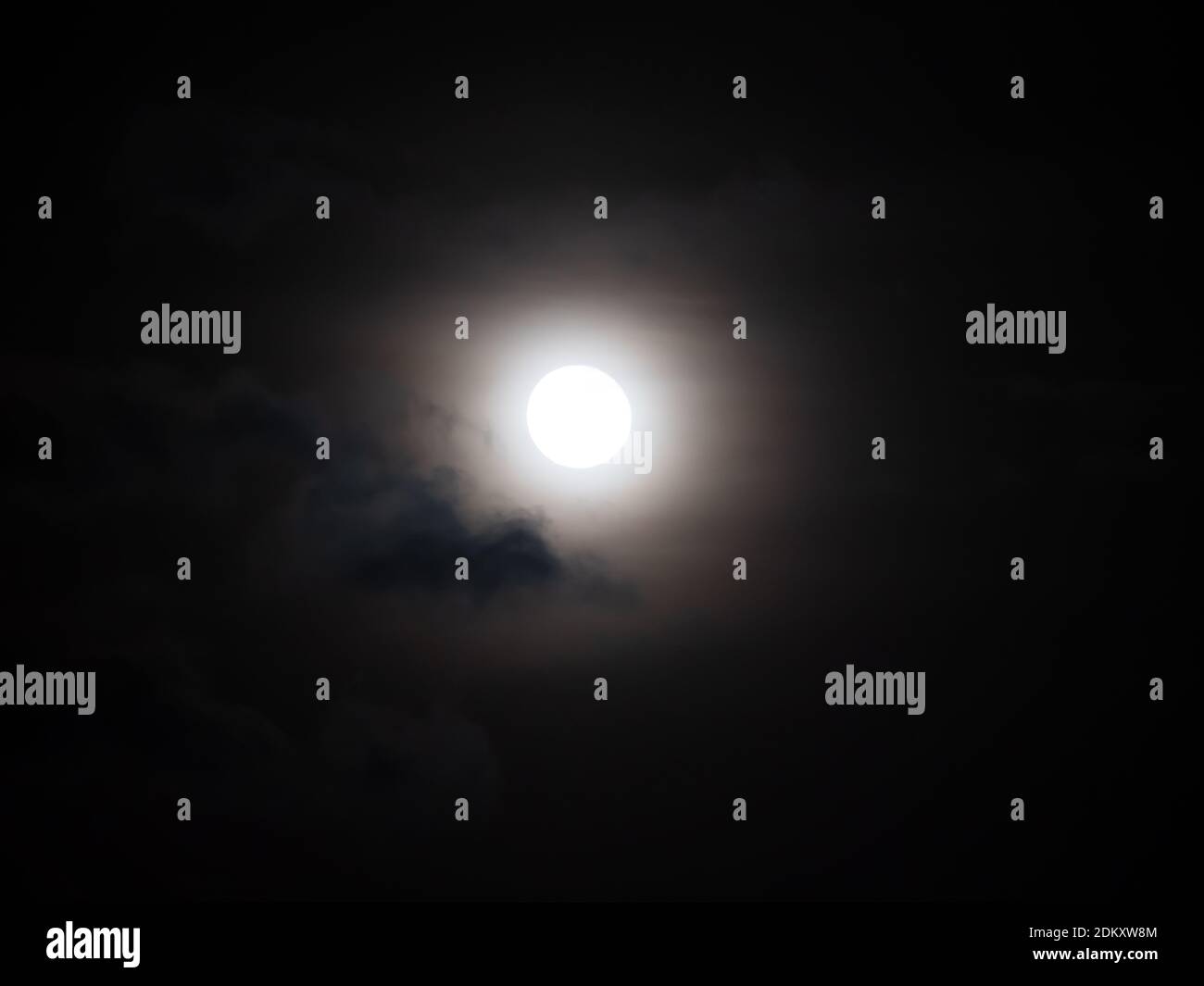 full moon in the sky with clouds landscape Stock Photo - Alamy