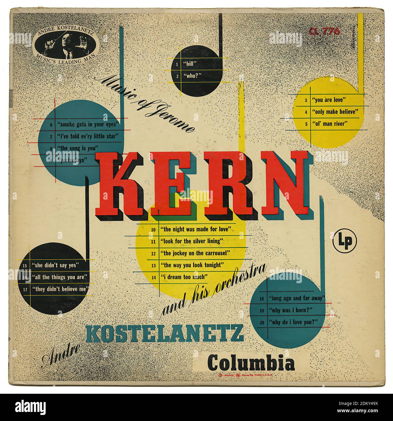 Music of Jerome Kern Vintage Record Cover Stock Photo Alamy