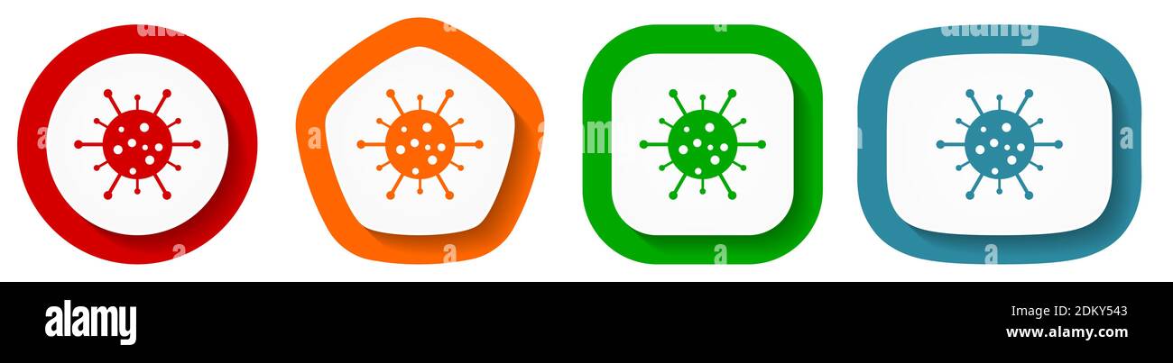 Virus, coronavirus, covid-19, infection vector icon set, flat design ...