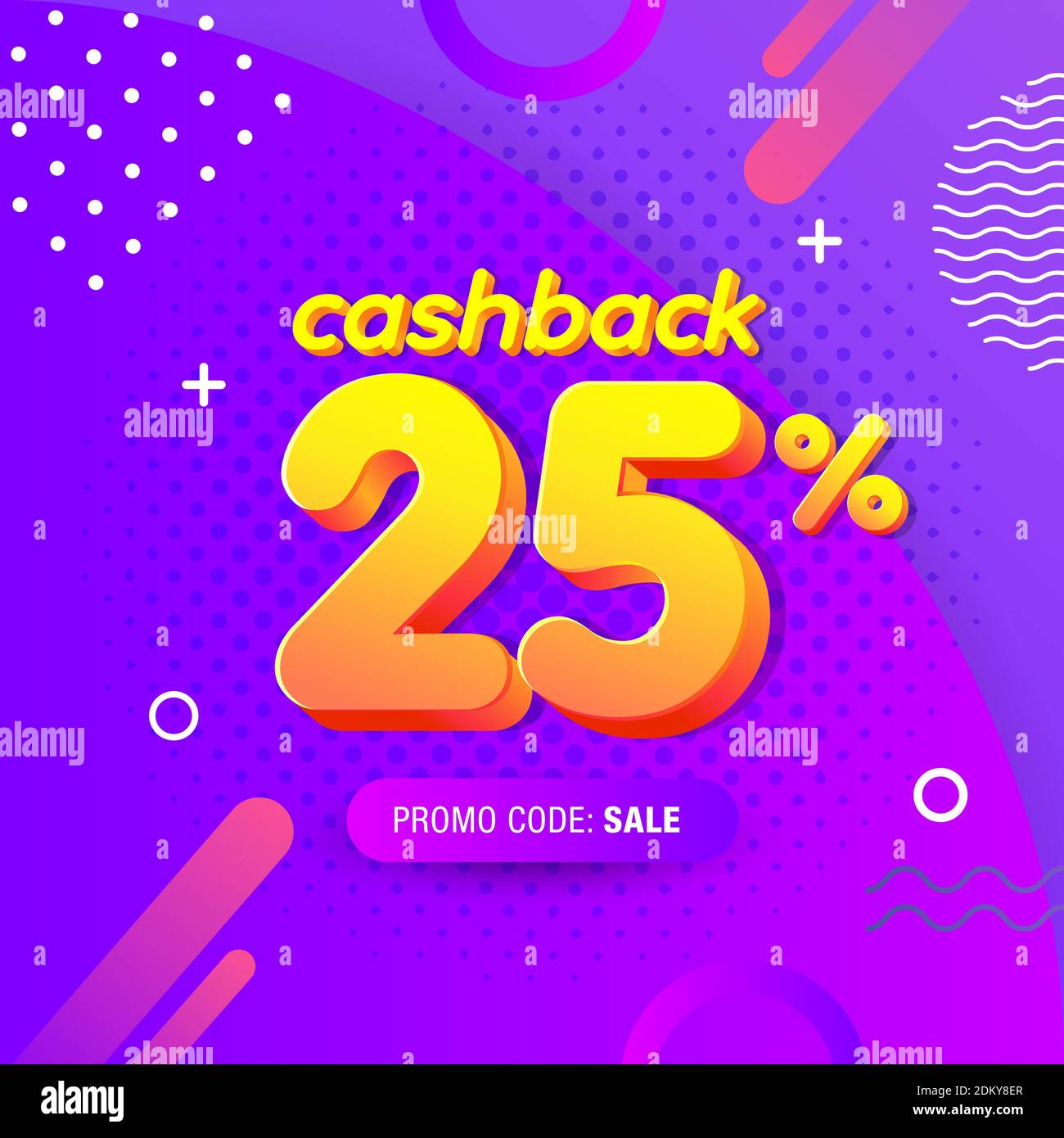 modern Banner design template with 25% cash back offer. Vector ...