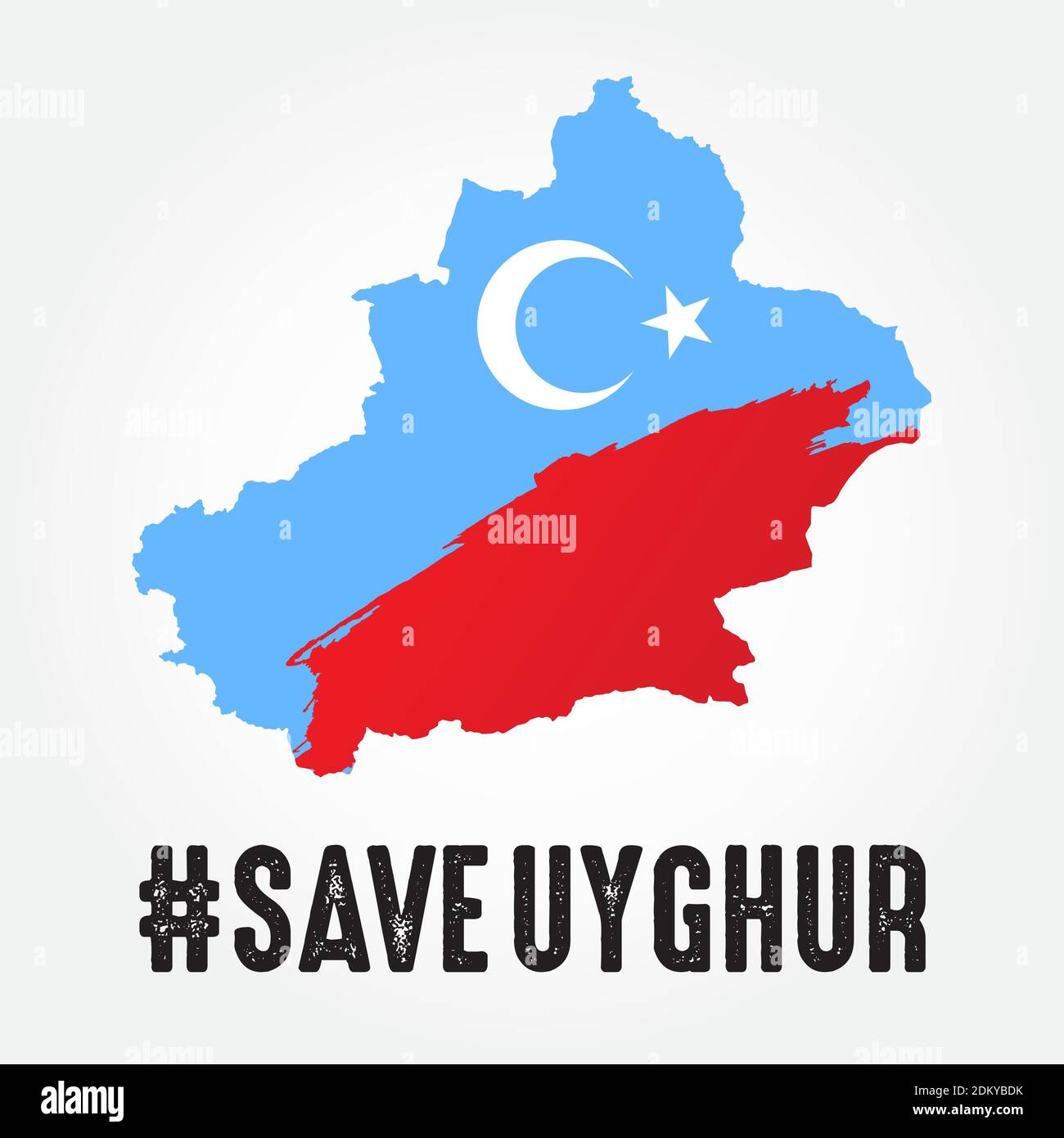 save Uyghur vector Illustration with uyghur map Stock Vector