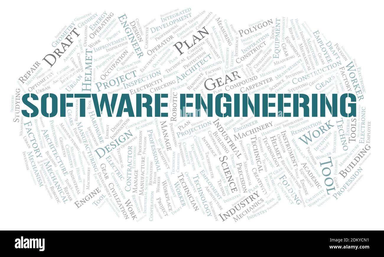 Software Engineering typography word cloud create with text only Stock ...