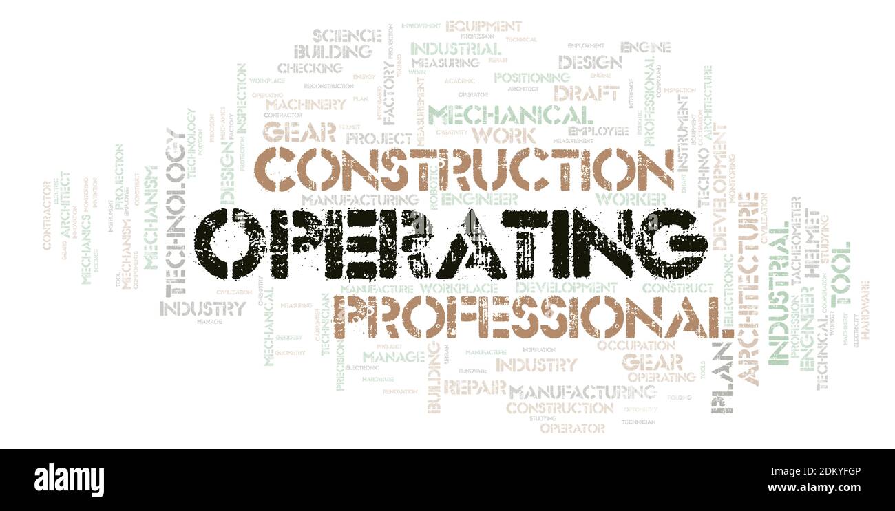 Operating typography word cloud create with text only Stock Photo