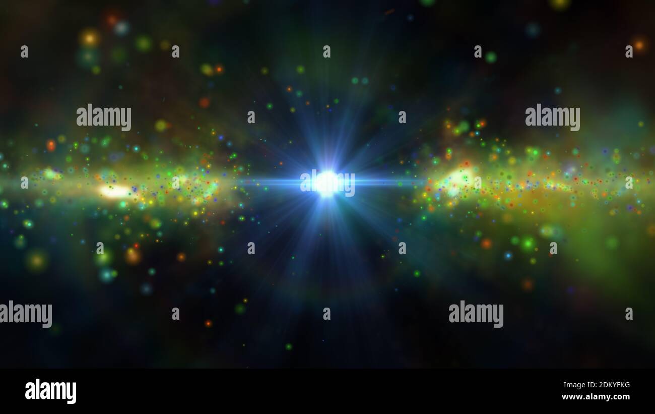 Star explosion in a galaxy of an nebula. illustration render Stock ...