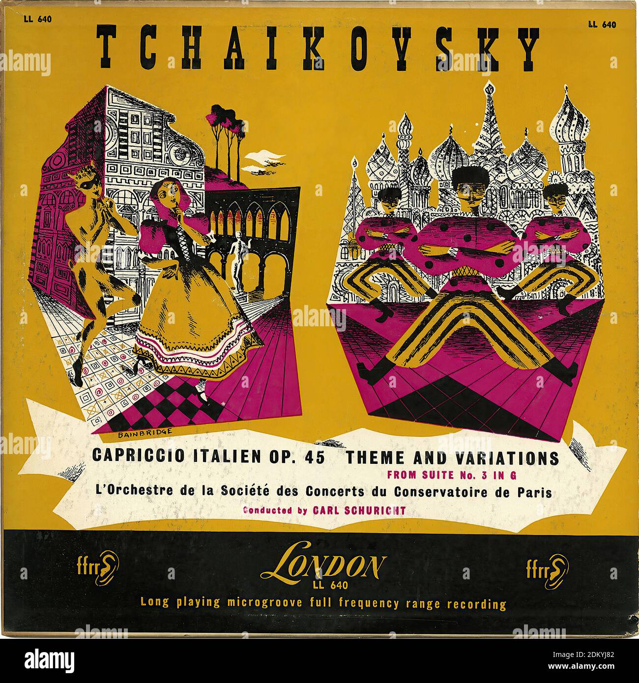 Tchaikovsky Capriccio Italien Op 45 Vintage Record Cover Stock Photo
