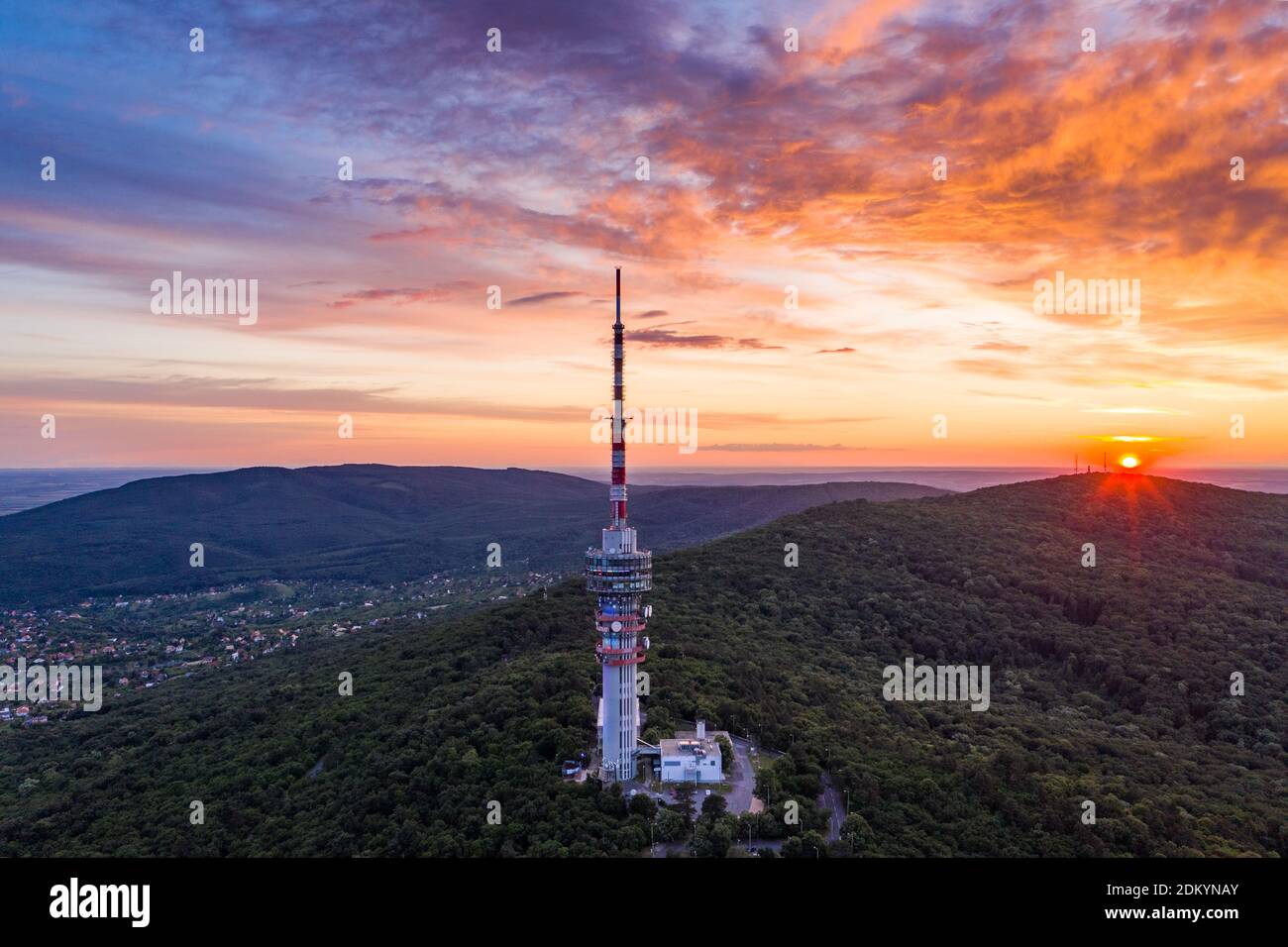 TV tower in Pecs Hungary with Mecsek hills Stock Photo - Alamy