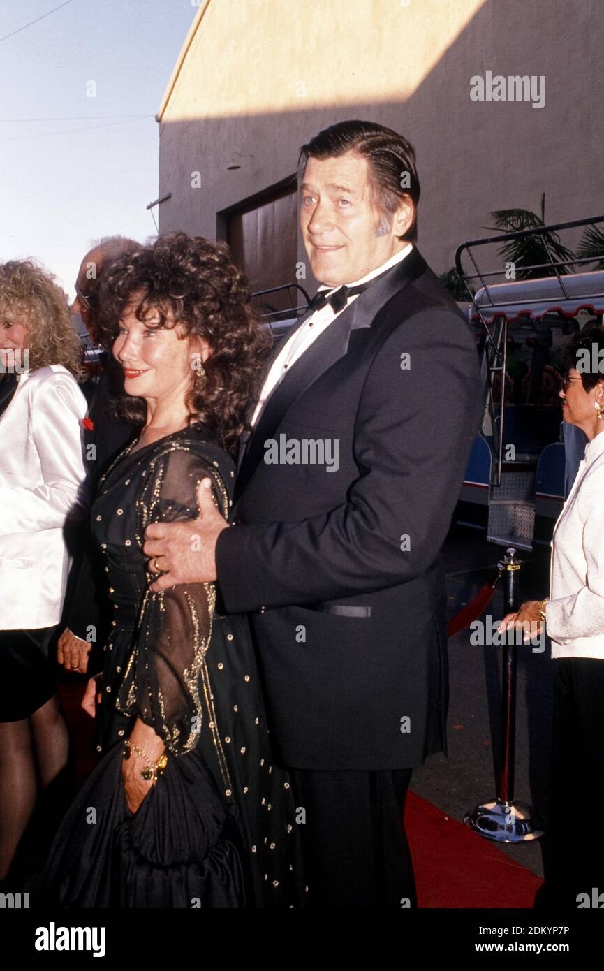 Clint Walker and wife Giselle Hennessy at the Warner Bros. Studios  Rededication, June 2nd, 1990 / File Reference # 34000-1153PLTHA Stock Photo  - Alamy