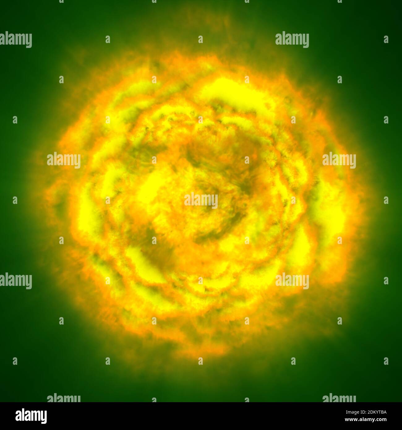 fire flame ball explosion in space, abstract illustration Stock Photo
