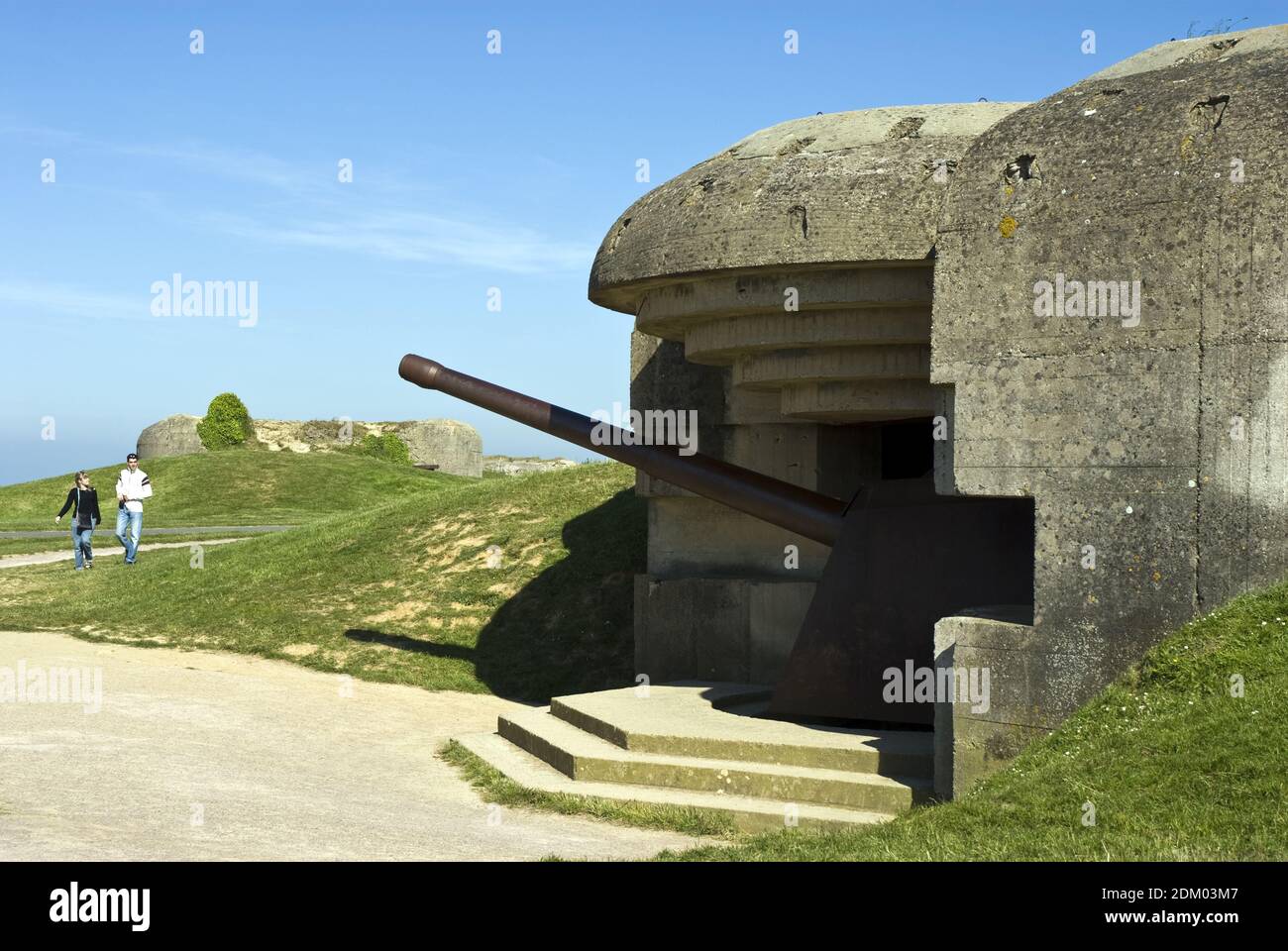 Longues sur Mer German gun battery, part of the German Atlantic Wall  coastal defenses during World War Two, Normandy, France Stock Photo - Alamy