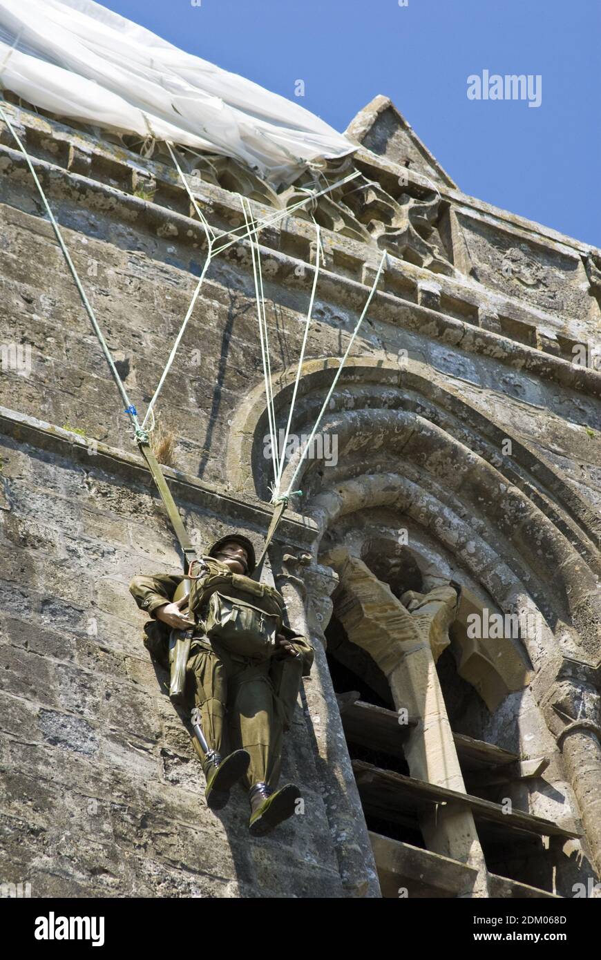 SainteMereEglise church, famous for an incident when a paratrooper