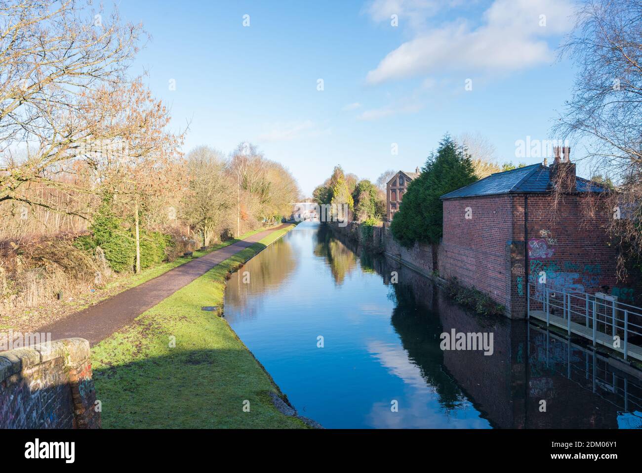 The Worcester and Birmingham Canal in Kings Norton, Birmingham, UK