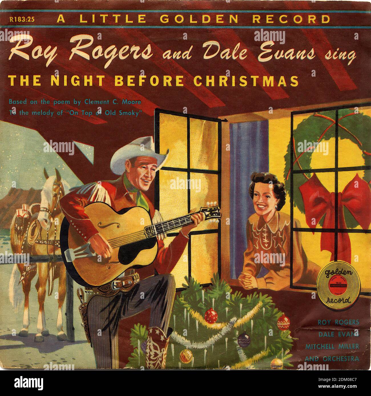 Roy Rogers and Dale Evans Sing the Night Before Christmas - Vintage Record  Cover Stock Photo - Alamy