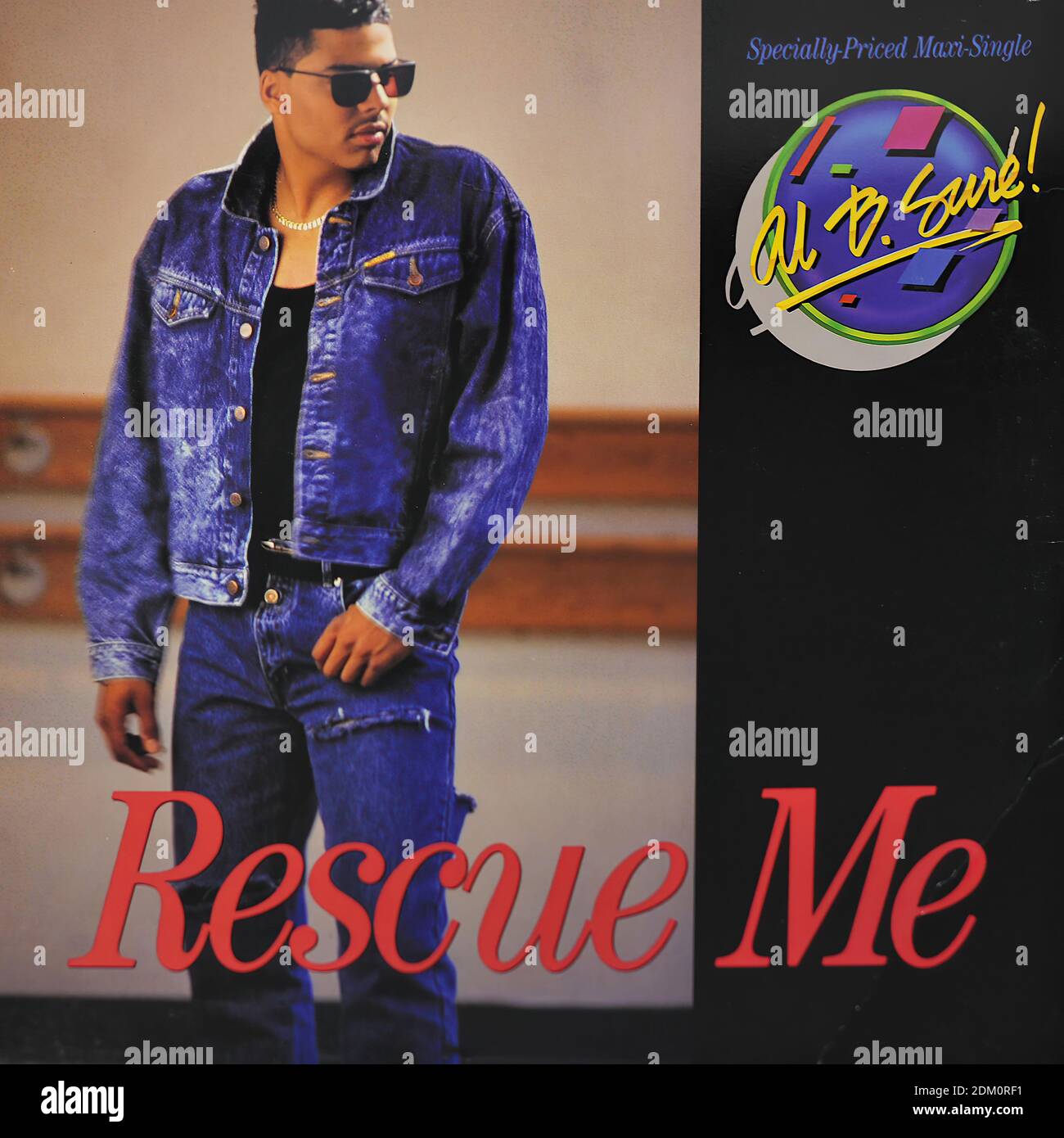 Al B Sure Rescue Me - Vintage Vinyl Record Cover02 Stock Photo - Alamy
