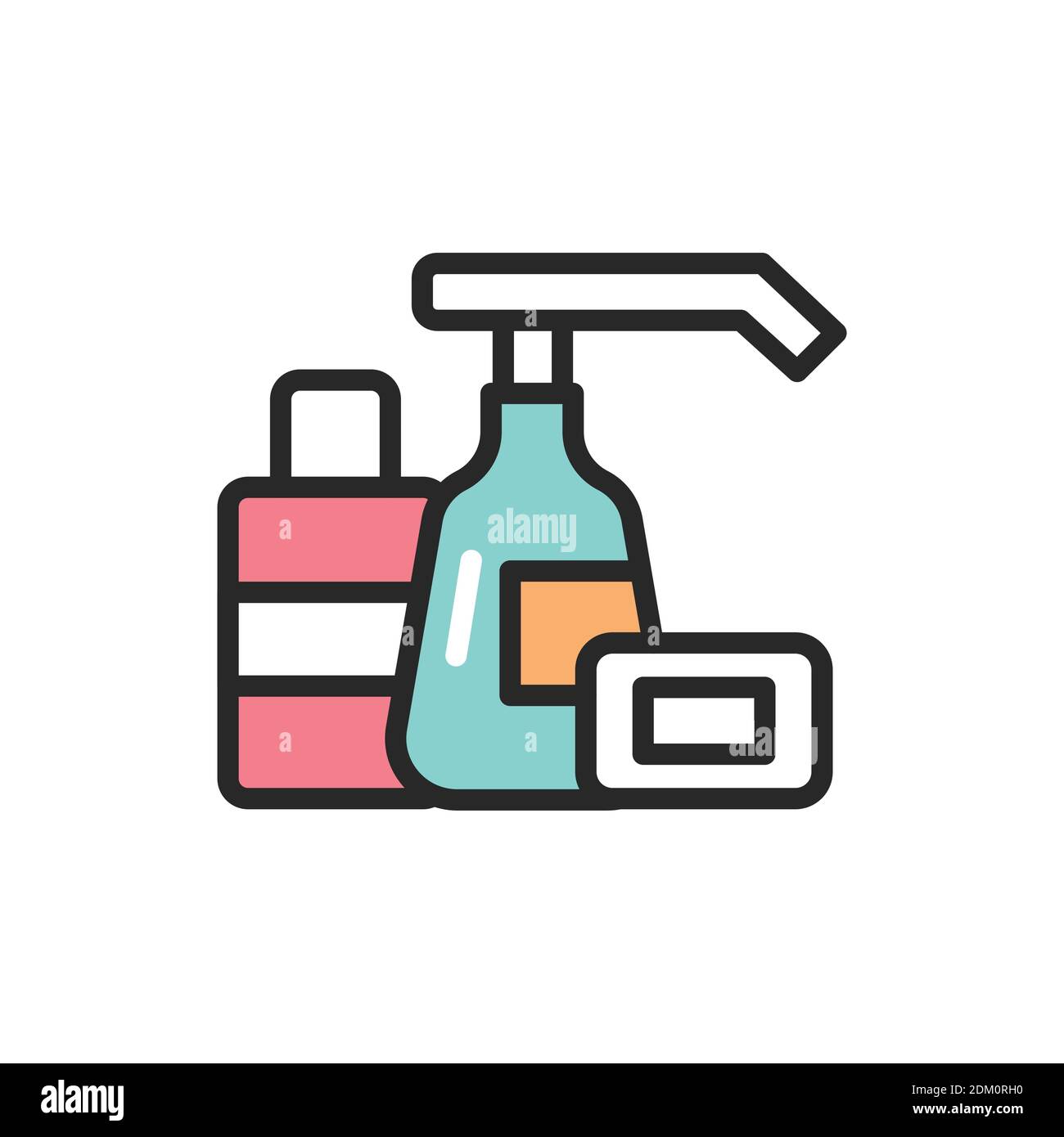 Antiseptic products color line icon. Isolated vector element. Stock Vector