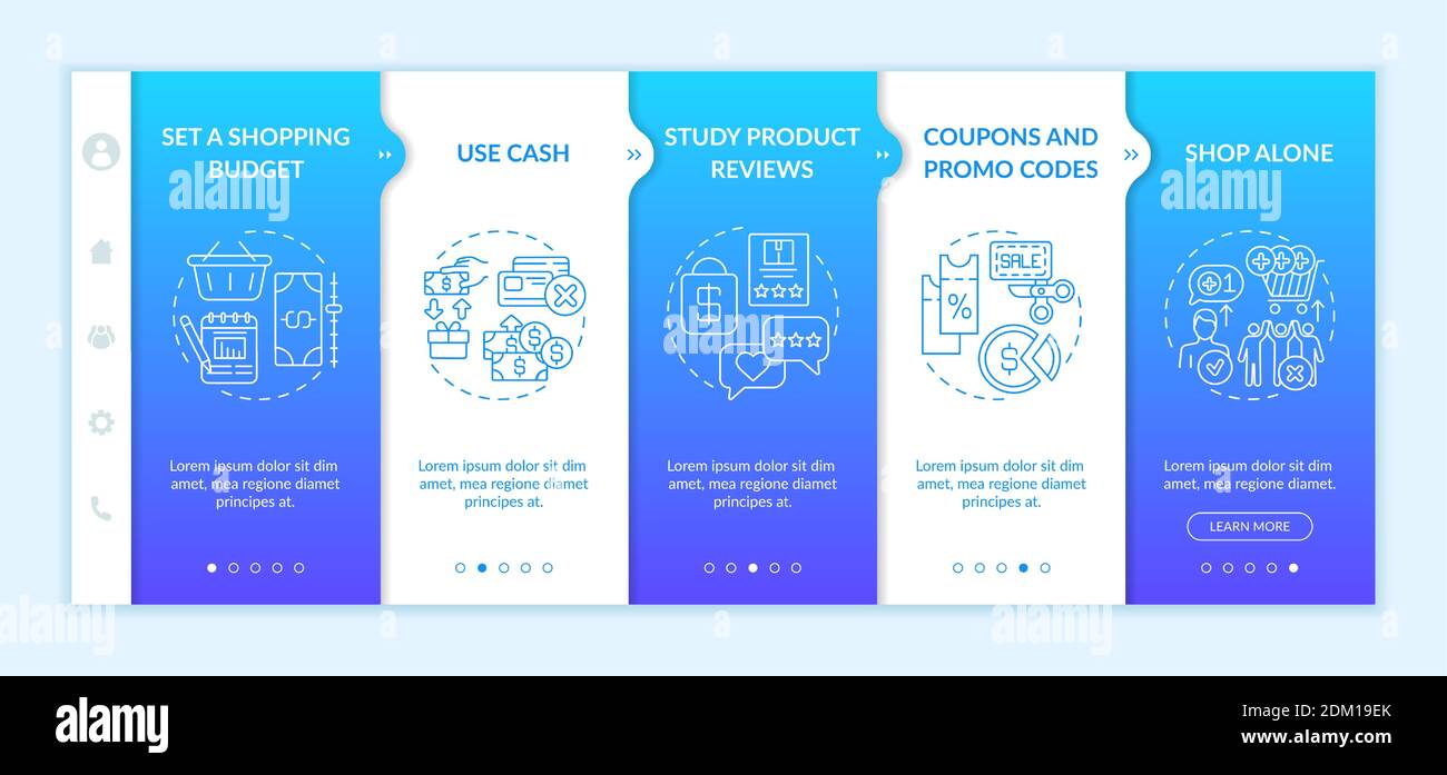 Money-saving tips for shoppers onboarding vector template Stock Vector