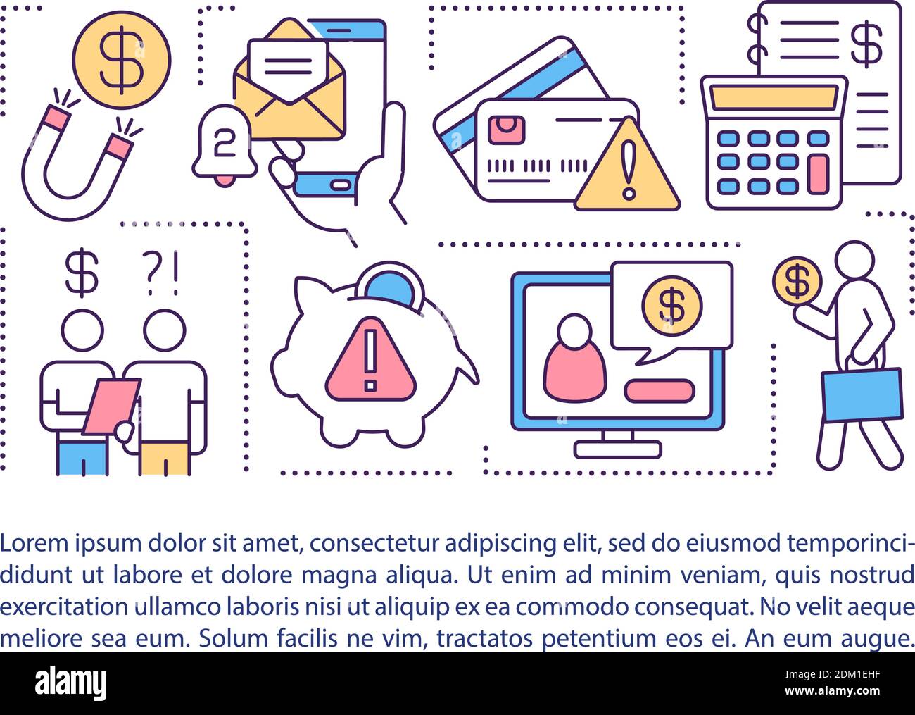 Debt collection concept icon with text Stock Vector Image & Art - Alamy