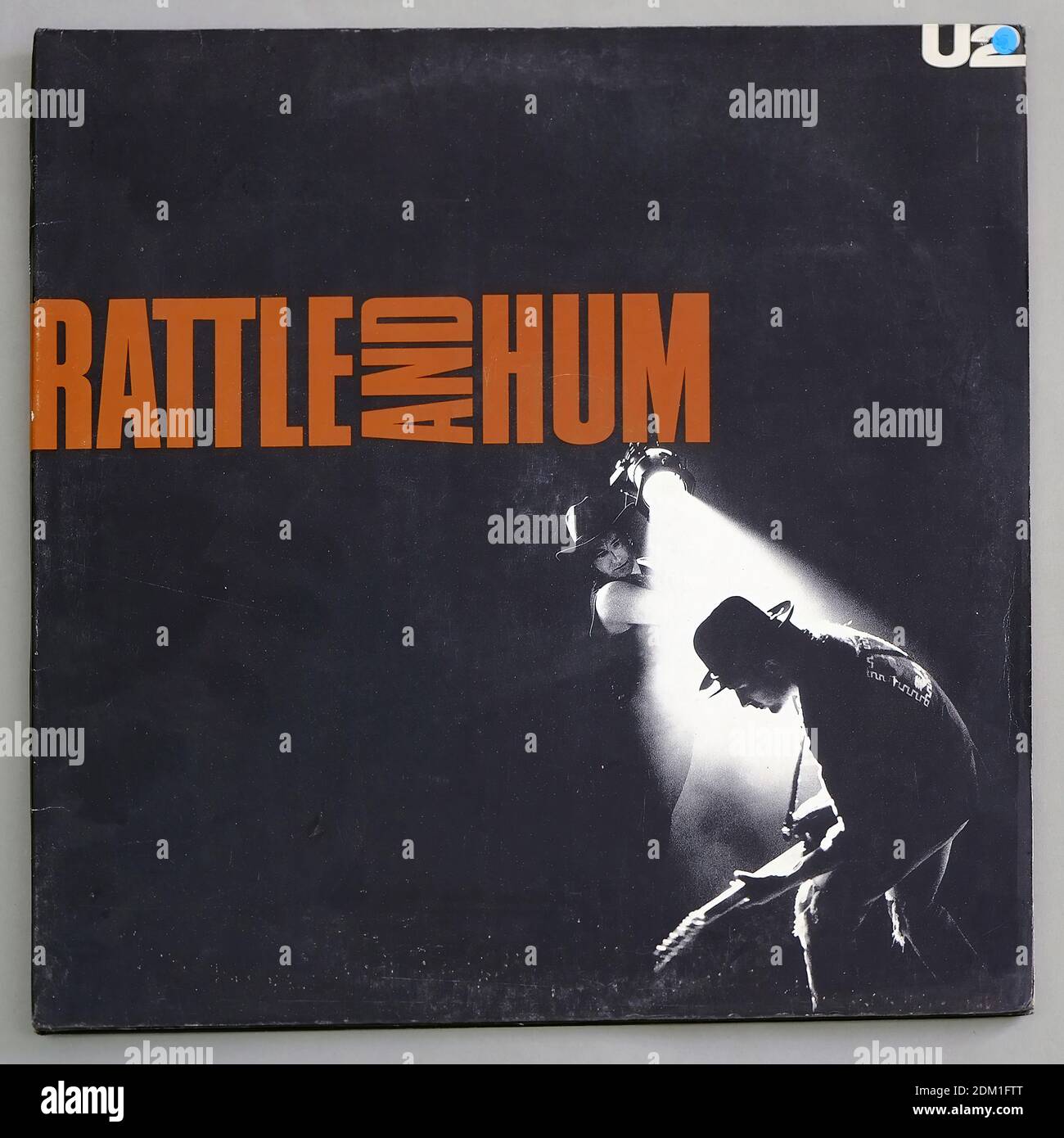 U2 RATTLE AND HUM 2LP FOC 12  DLP VINYL  - Vintage Vinyl Record Cover Stock Photo