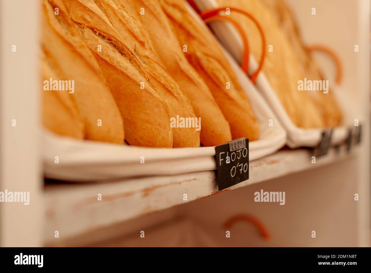 Bread counter display Stock Photo Alamy
