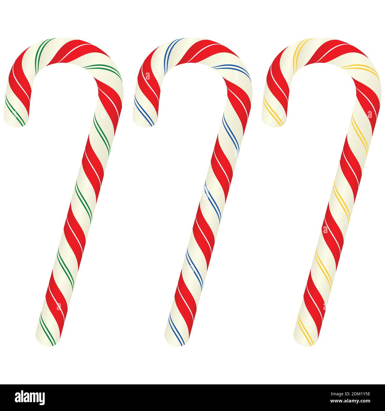 Christmas candy canes isolated on white, vector illustration Stock ...