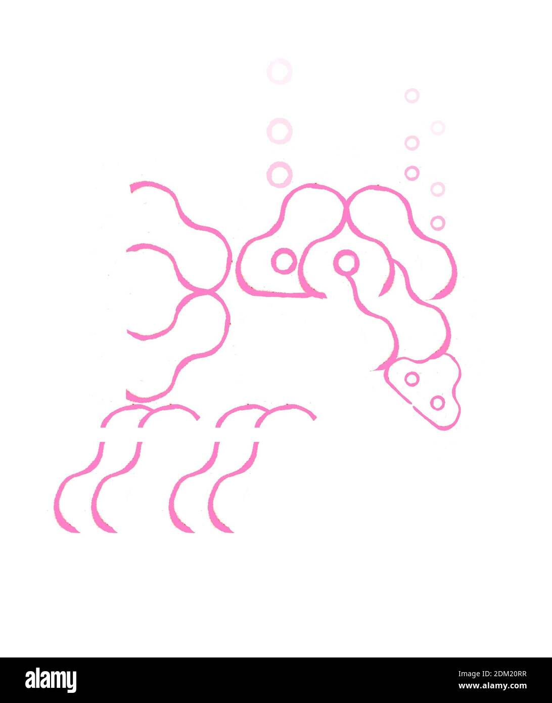 Tipsy, Pink Elephant with Boozy Bubbles Stock Photo