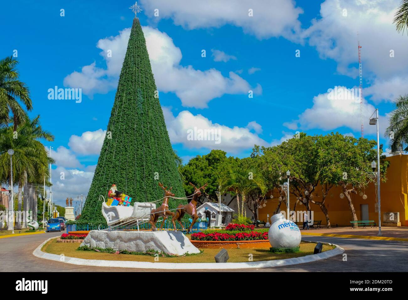 Giant Christmas tree, Merida, Yucatan Mexico Stock Photo