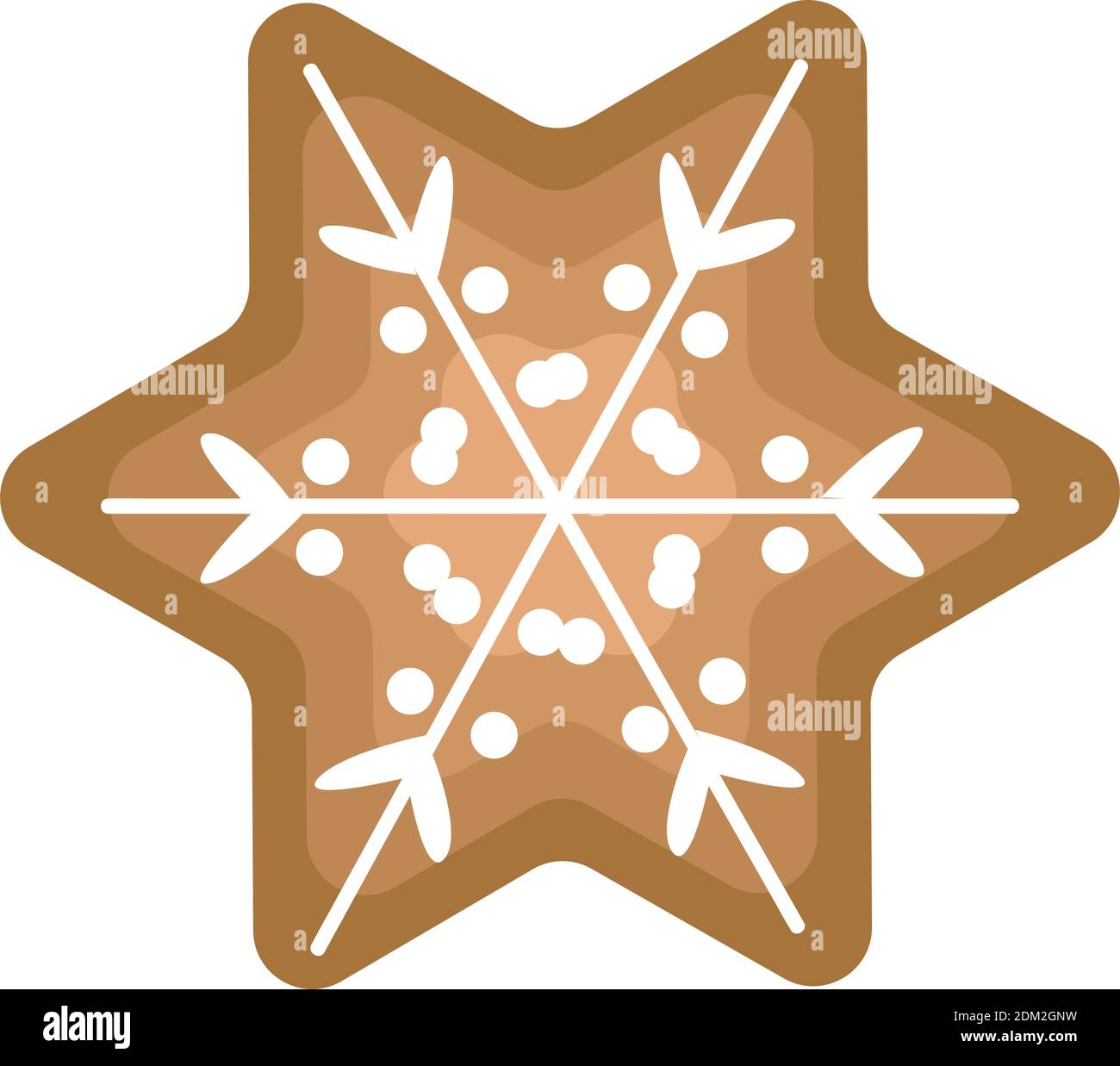 Isolated christmas gingerbread icon with a star shape. Vector ...