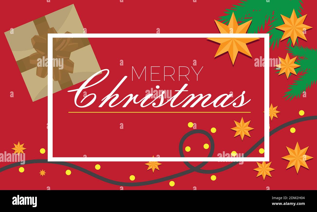 Merry christmas banner with gift boxes - Vector illustration Stock ...