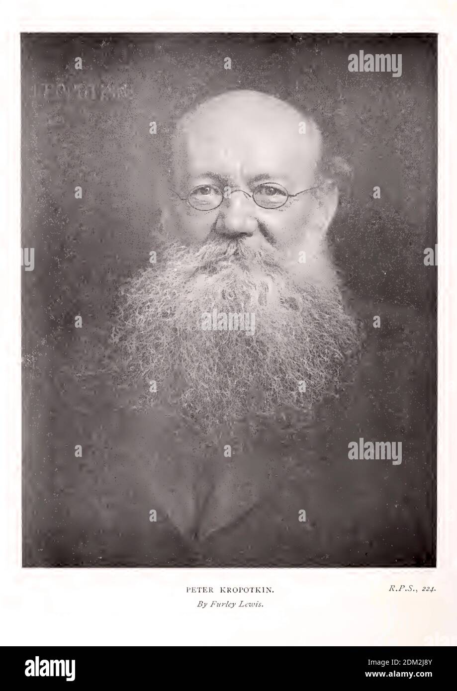 Vintage photograph of the Russian zoologist, evolutionary theorist, geographer, anarchist and communist. taken by Furley Lewis in 1904. Stock Photo