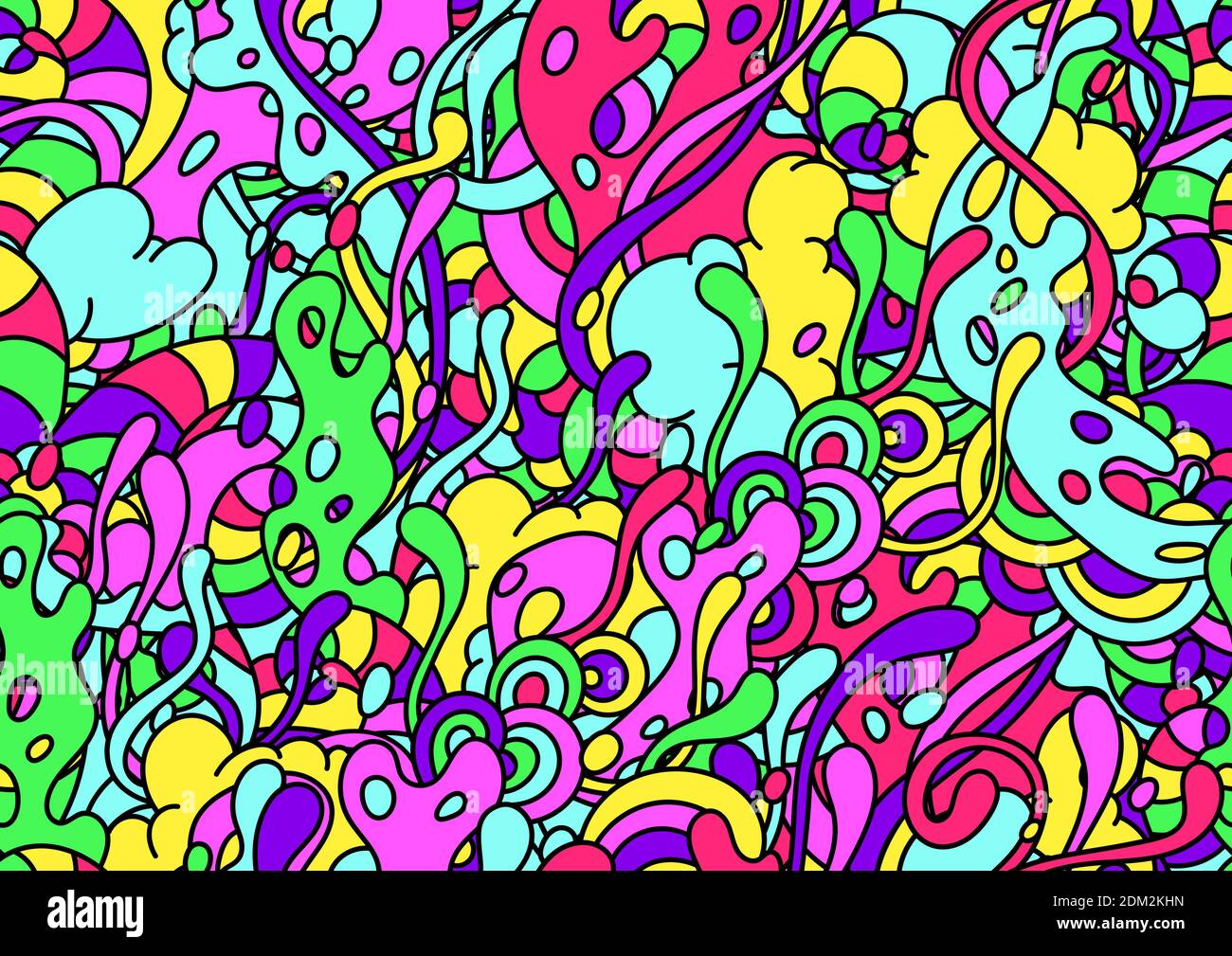 Seamless pattern with slime and tentacles. Stock Vector