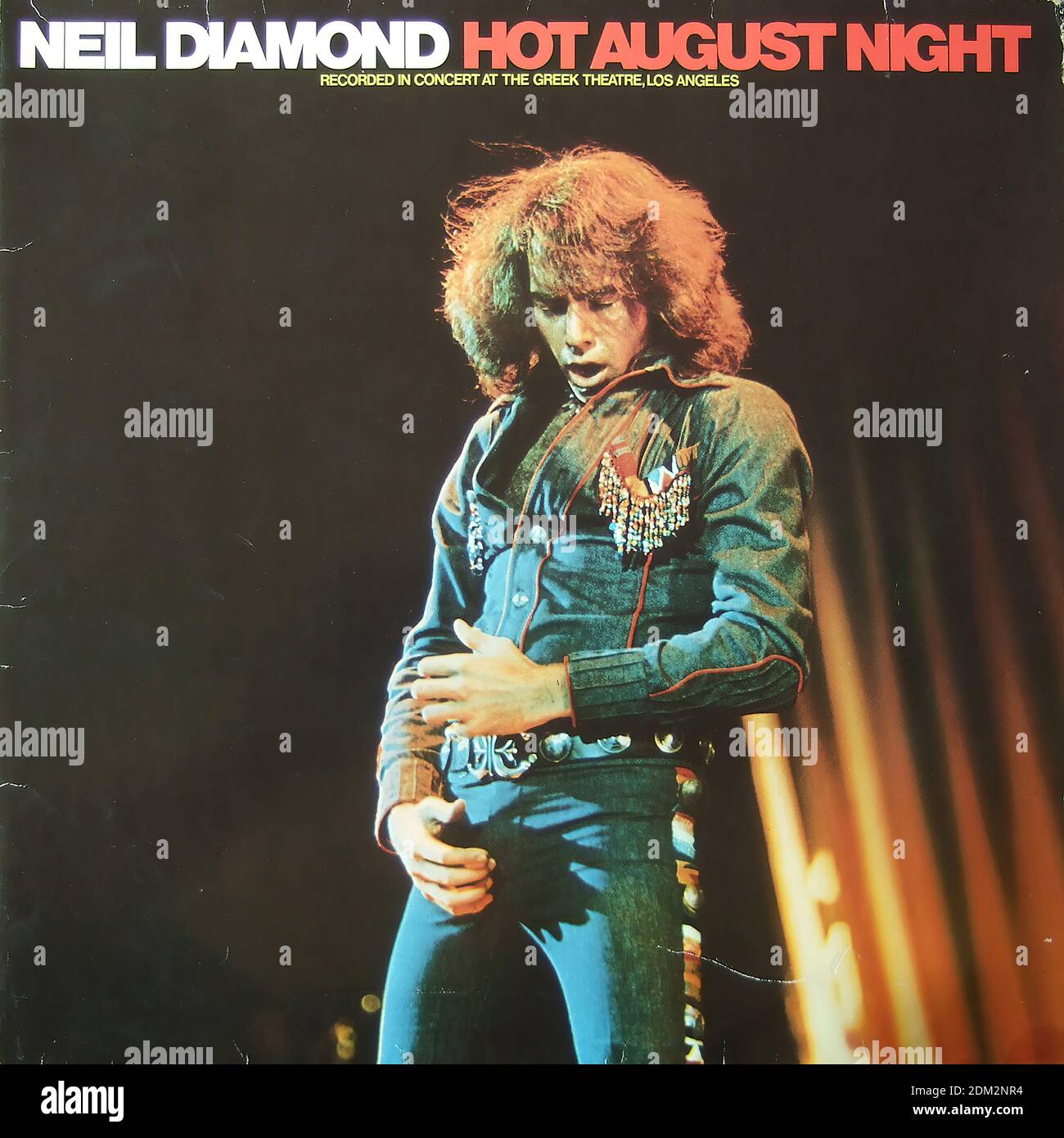 Neil Diamond Hot August Night Vintage vinyl album cover Stock Photo Alamy