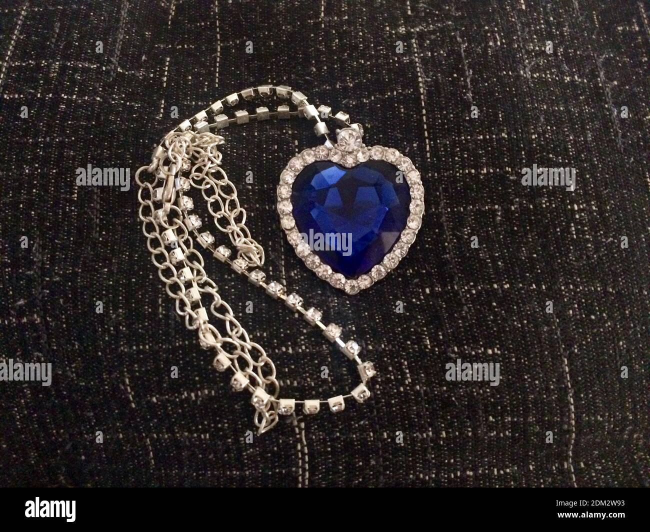 Heart Shape Necklace On Table Stock 