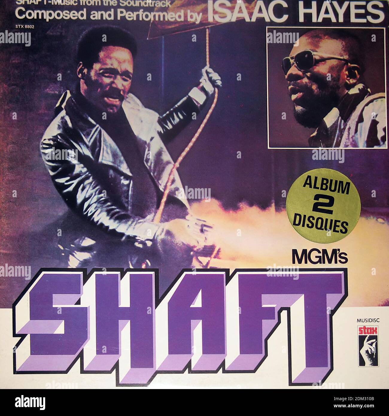 SHAFT ISAAC HAYES soundtrack of the original movie DLP FOC  - Vintage Vinyl Record Cover Stock Photo