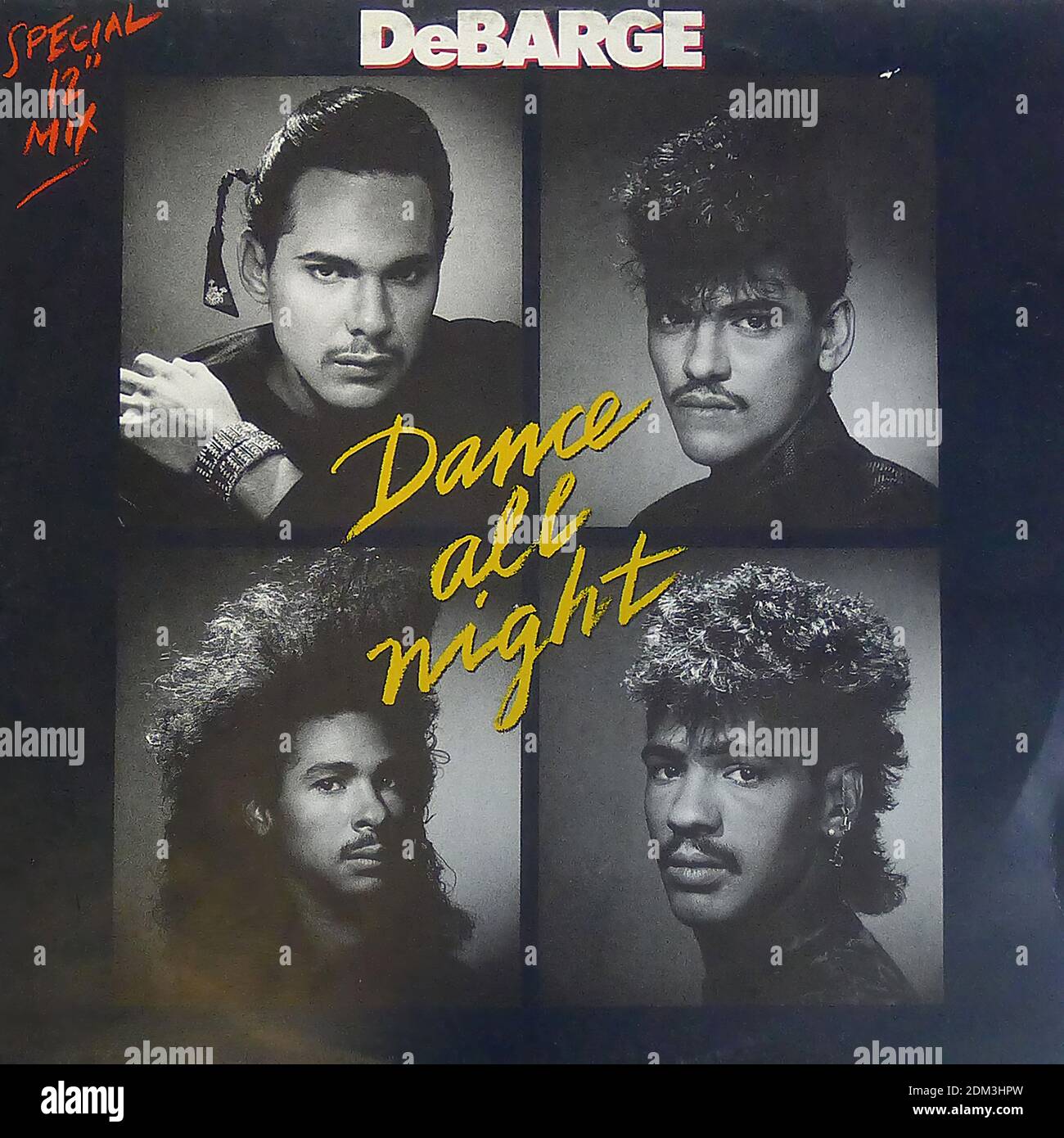 DEBARGE   DANCE ALL NIGHT 12  MAXI VINYL  - Vintage Vinyl Record Cover Stock Photo