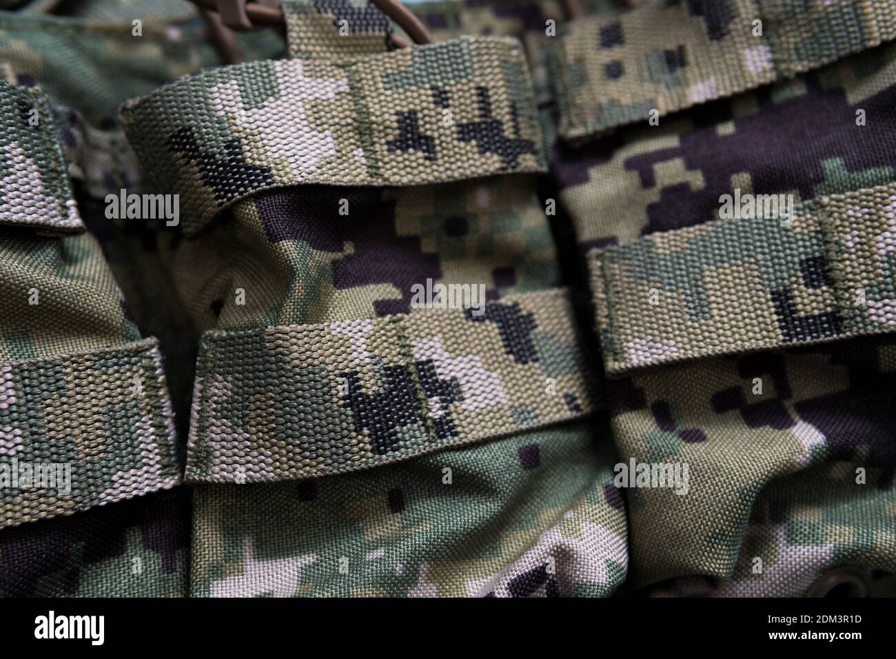 A closeup shot of camouflage military gear Stock Photo