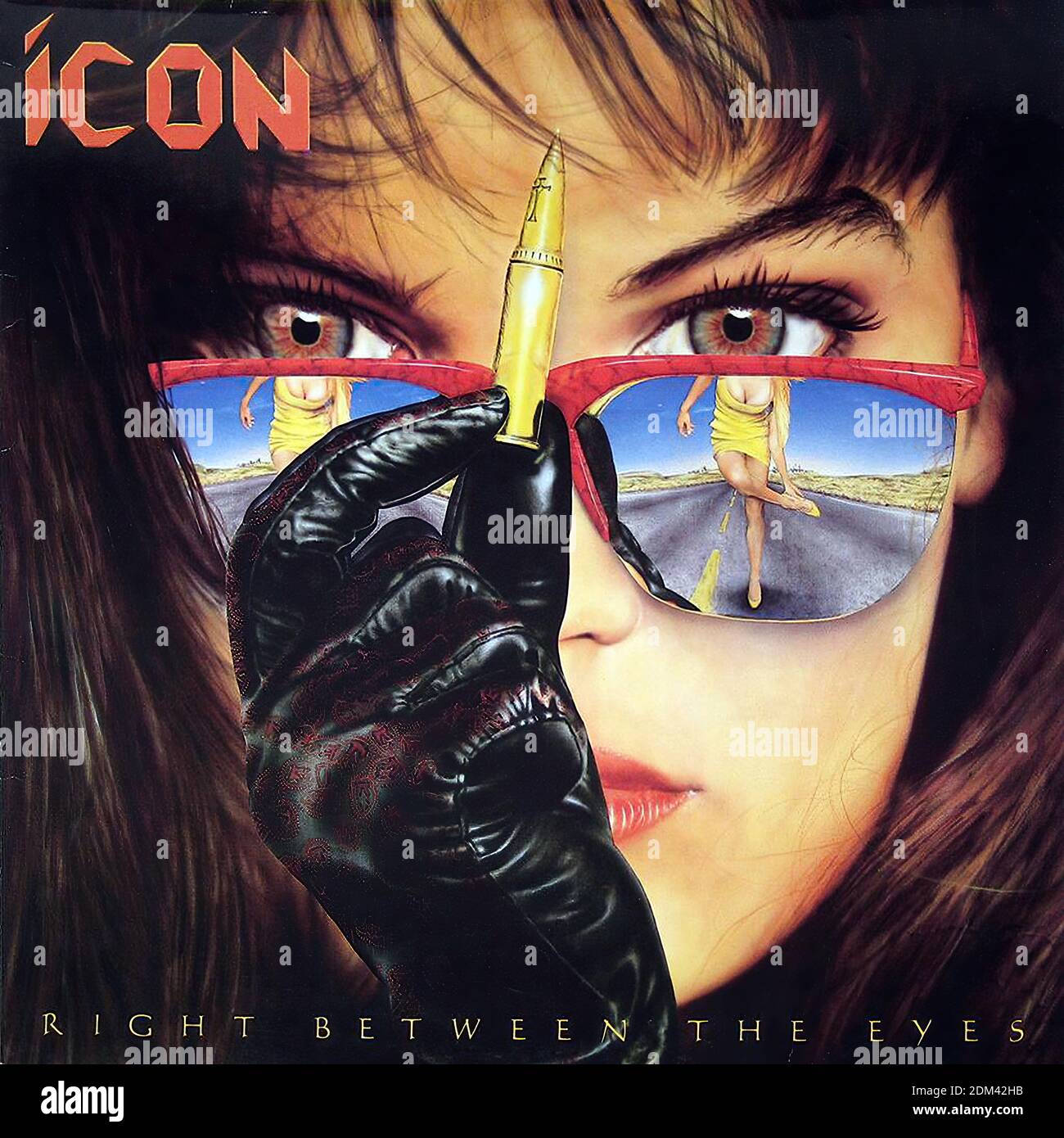 ICON RIGHT BETWEEN THE EYES - Vintage Vinyl Record Cover Stock