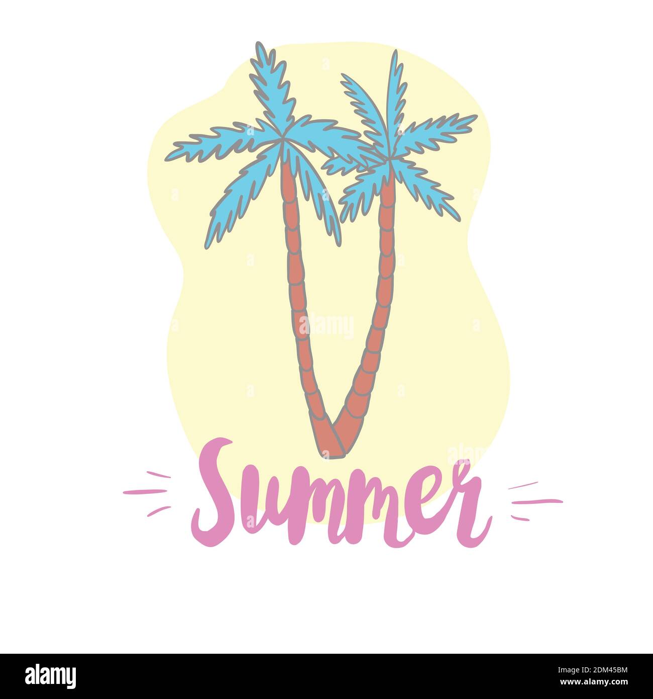 Coconut palms. Illustration on white background for design Stock Vector