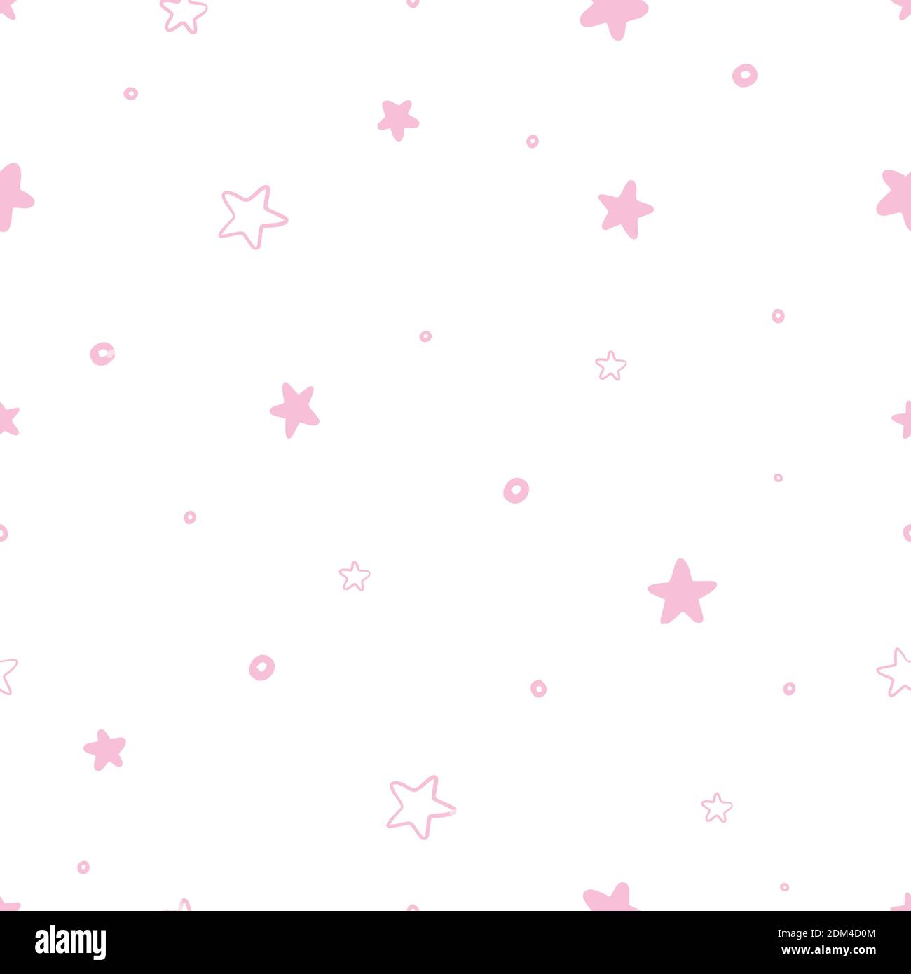 Seamless abstract stars pattern on a pink background Stock Vector