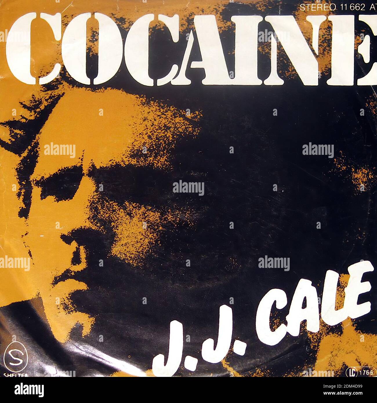 J.J. Cale Cocaine   Hey Baby 7  Single - Vintage Vinyl Record Cover Stock Photo