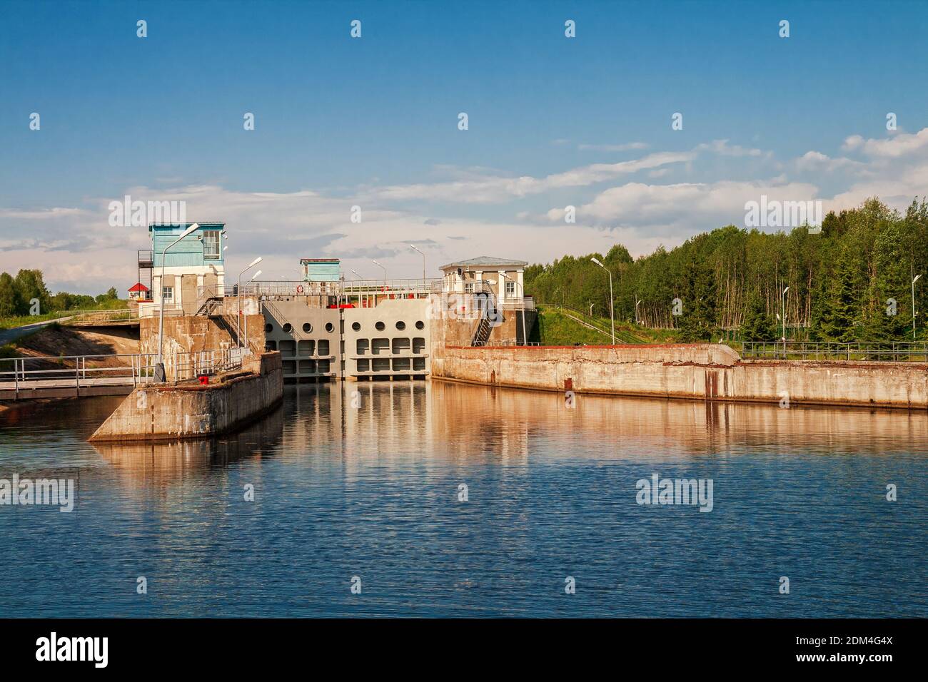 Canal lock No. 3 of the White Sea-Baltic Canal, Povenets, Karelia, Russia Stock Photo