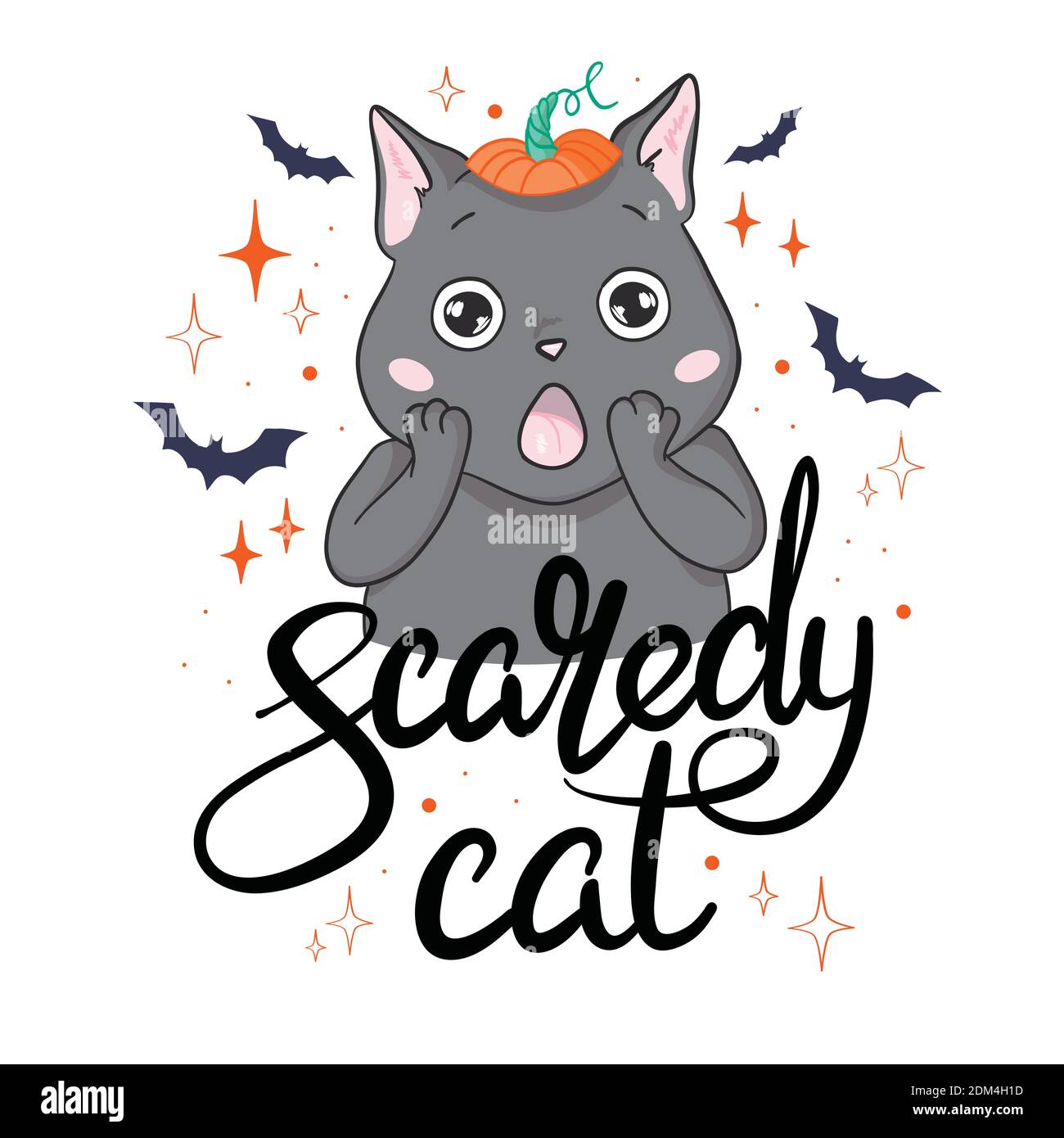 Black cat in a happy Halloween. Vector, illustration Stock Vector Image ...