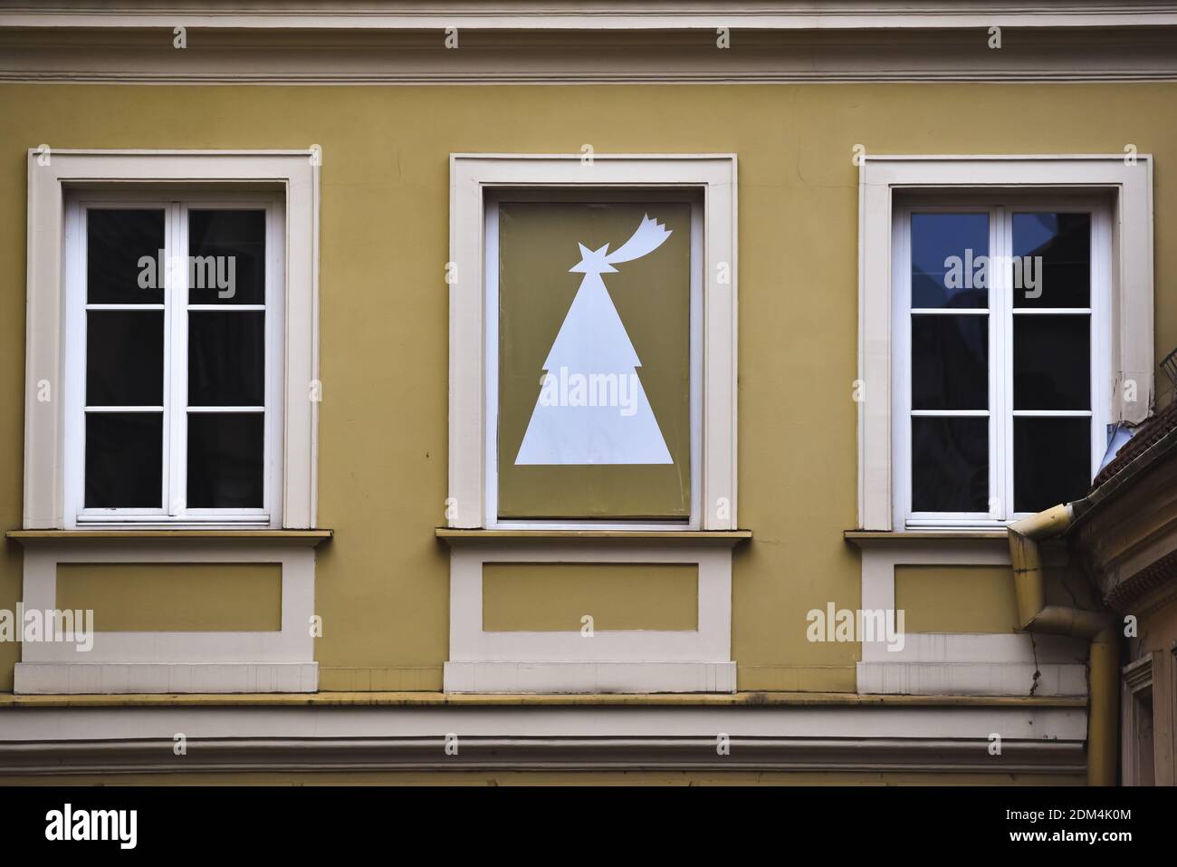 Lublin, Poland - December 29, 2019: Christmas tree as decoration of Grodzka Gate (Brama Grodzka) in old town Stock Photo