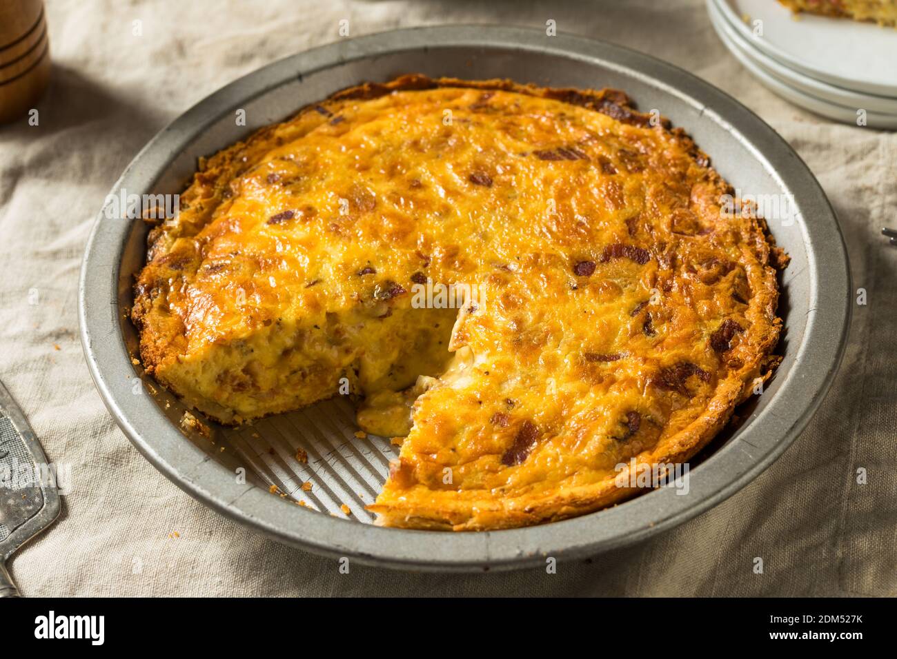 Homemade Breakfast Bacon Quiche with Eggs and Cheddar Stock Photo Alamy