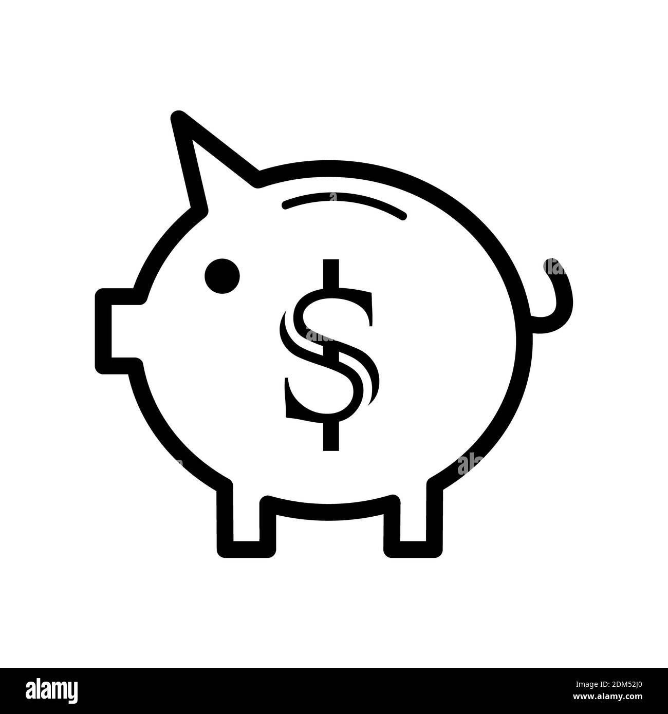 Piggy bank icon. With dollar sign. Vector stock illustration. Isolated ...