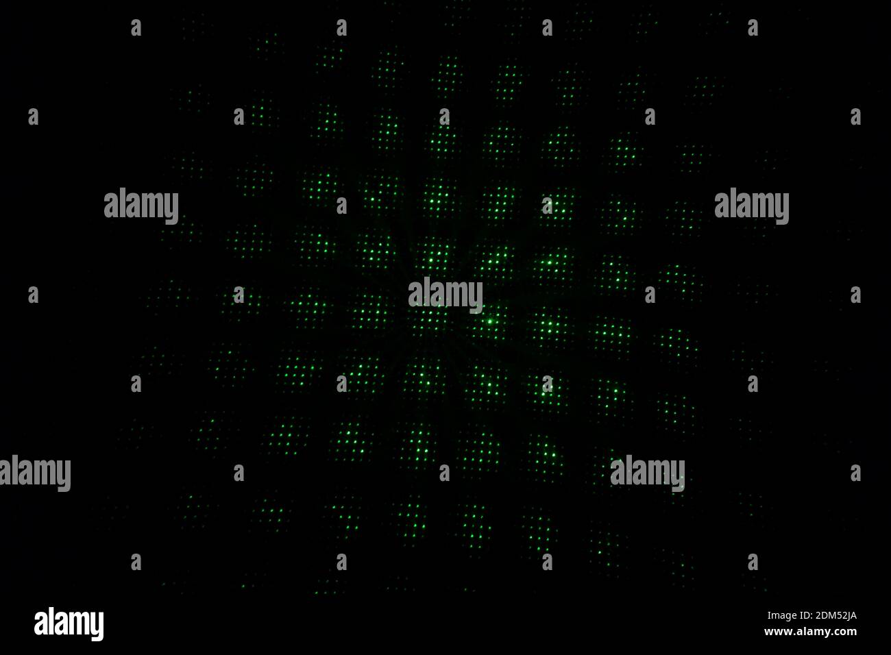 Abstract translucent green points arranged in squares Stock Photo