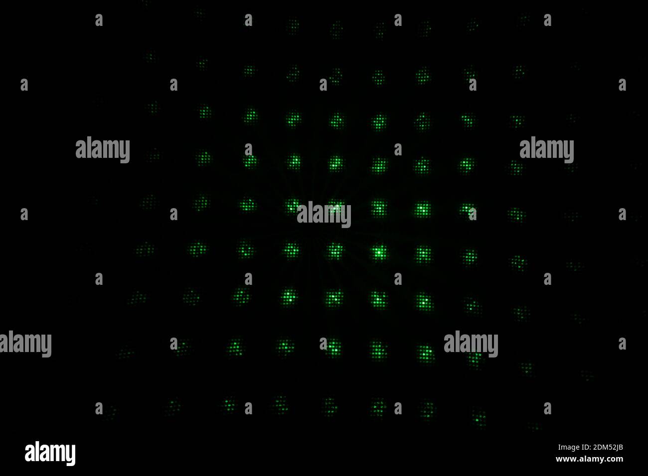 Abstract translucent green points arranged in squares Stock Photo