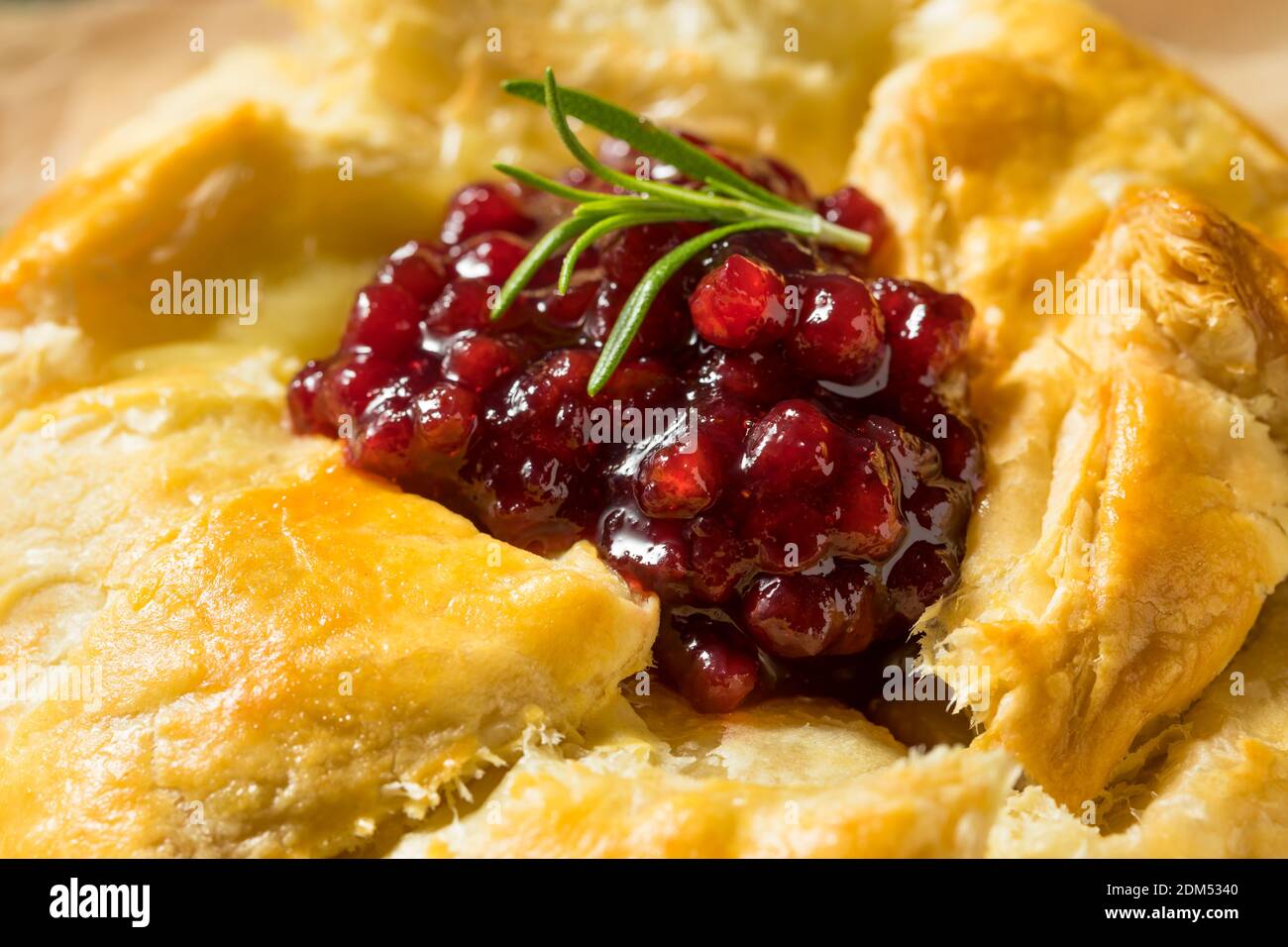 Homemade Baked Brie in Puff Pastry with Lingonberry Stock Photo Alamy