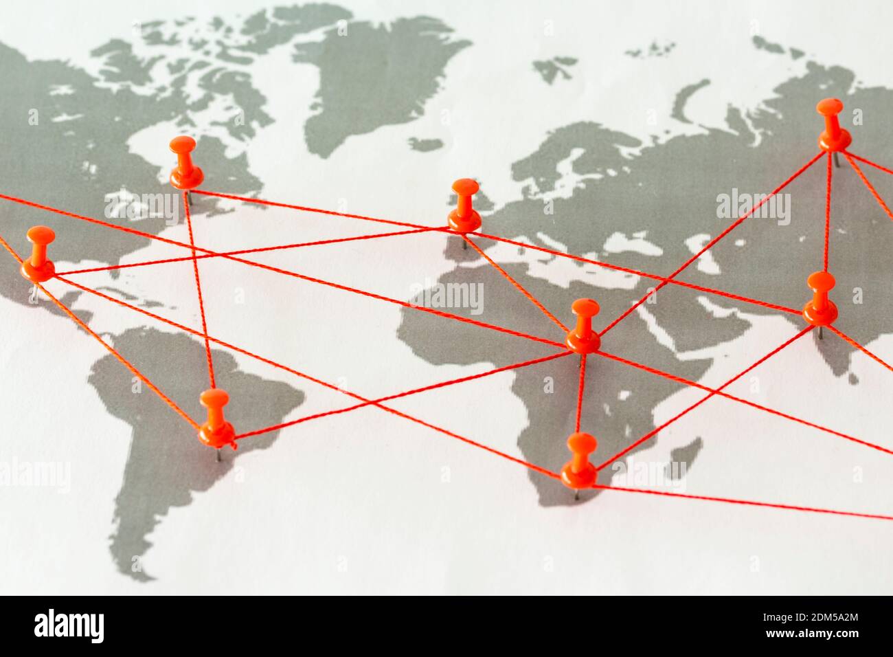 Close Up Of Pushpins On Map Stock Photo Alamy